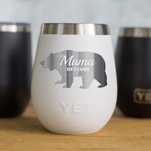 Personalized Engraved YETI® W/ Lid or Polar Camel Wine Tumbler Mama, Papa, Grandpa, Grandma, Gaga, Gigi, Mimi, Nana, Popo, Pops, Mama to Be