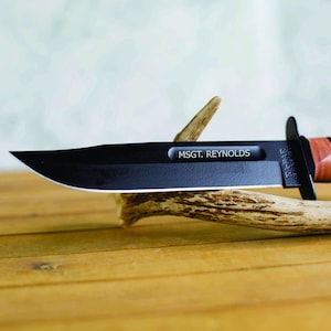 Personalized KA-BAR Knife, Blade Engraved, Military Commemorative, Custom Engraved Knife, Military Graduation, Law Enforcement Gift