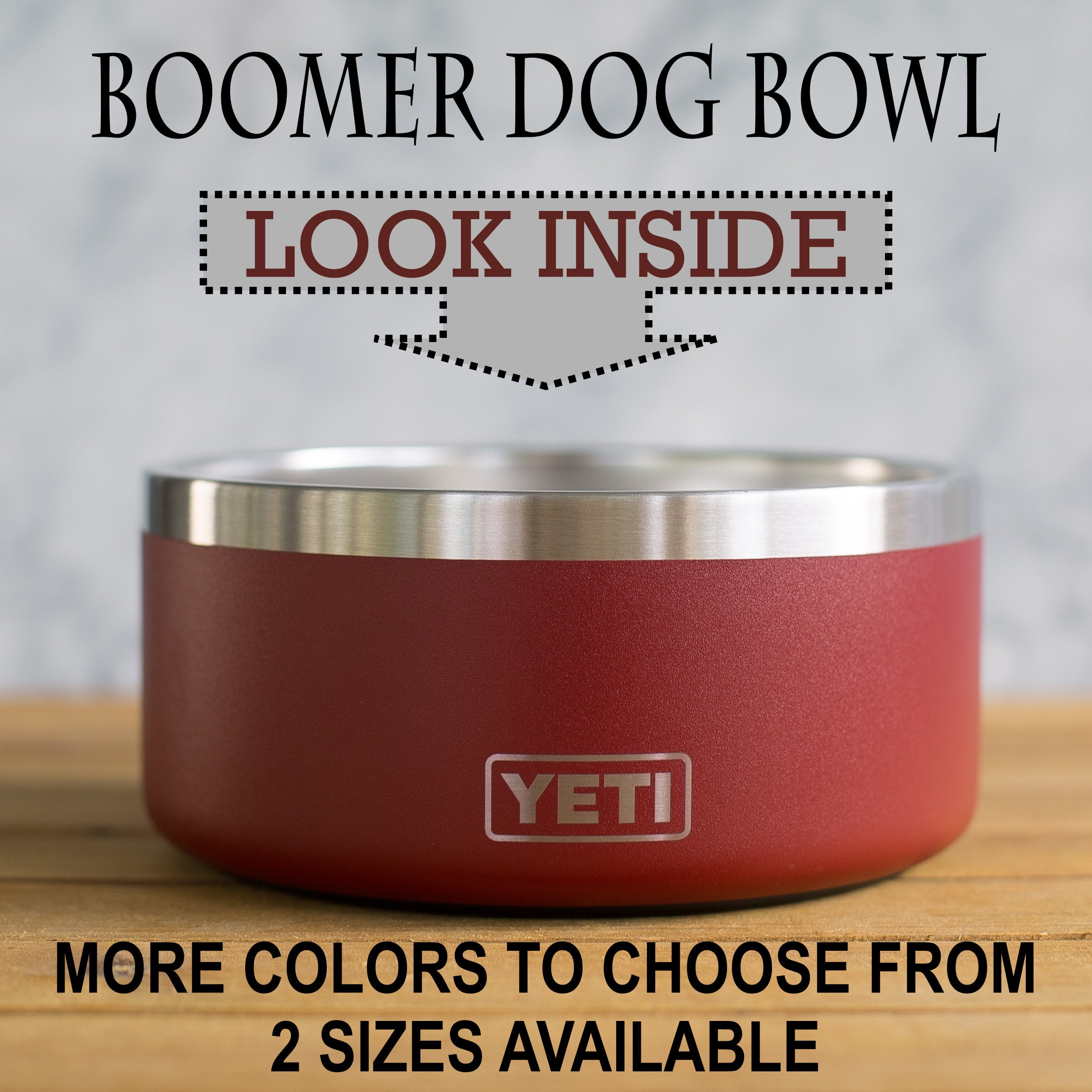 Yeti Raised Dog Bowl Stand Elevated Pet Bowl Feeder Engraving Optional  Sale: BOGOBOWL dog Cone Friendlybowl Not Included FITS RTIC 