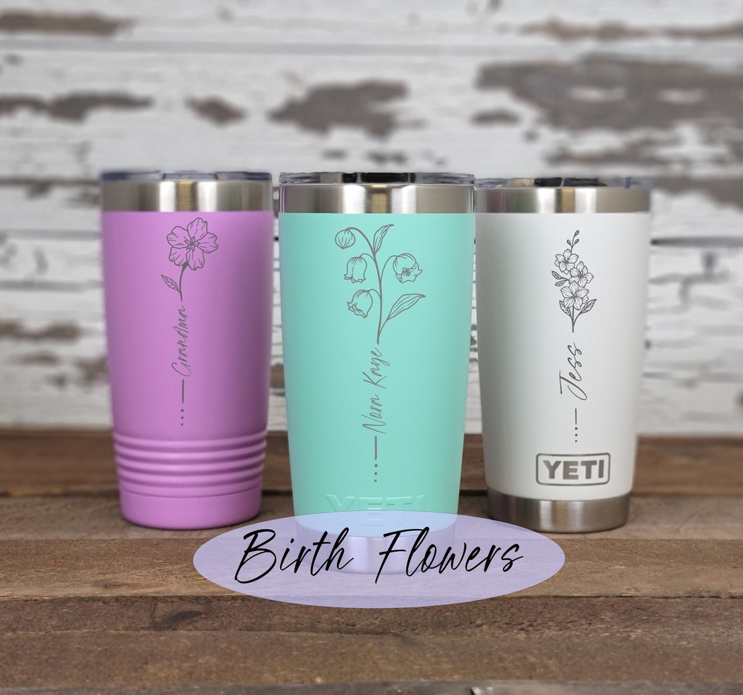 Engraved Yeti Yeti Sand Tumbler Personalized Birthflower Engraved