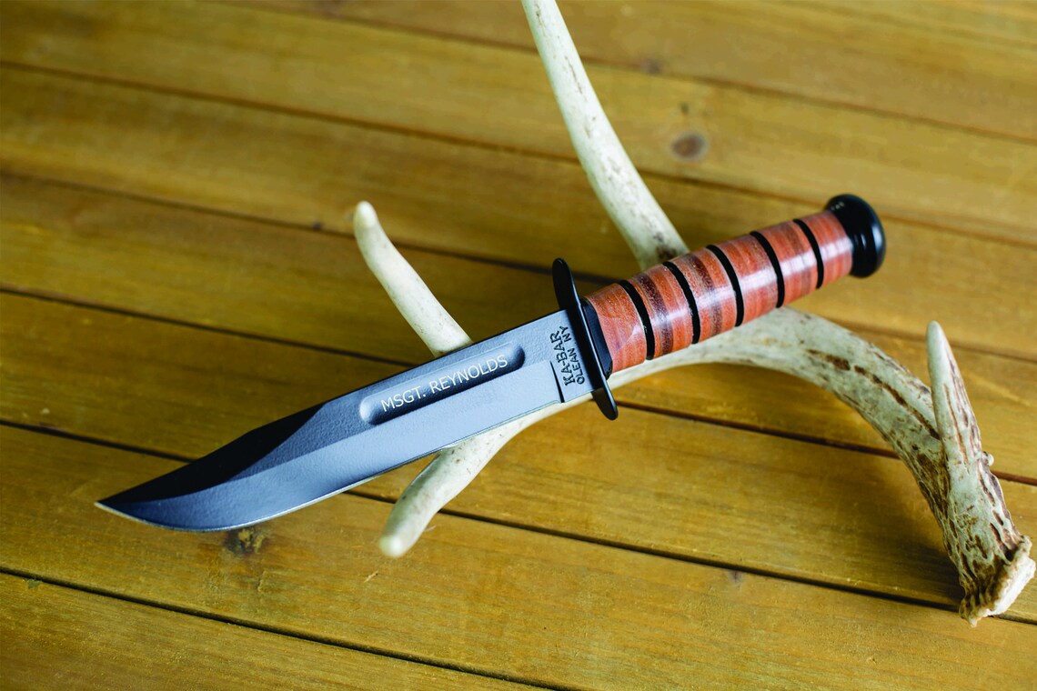 Personalized KABAR Knife Blade Engraved Military Etsy