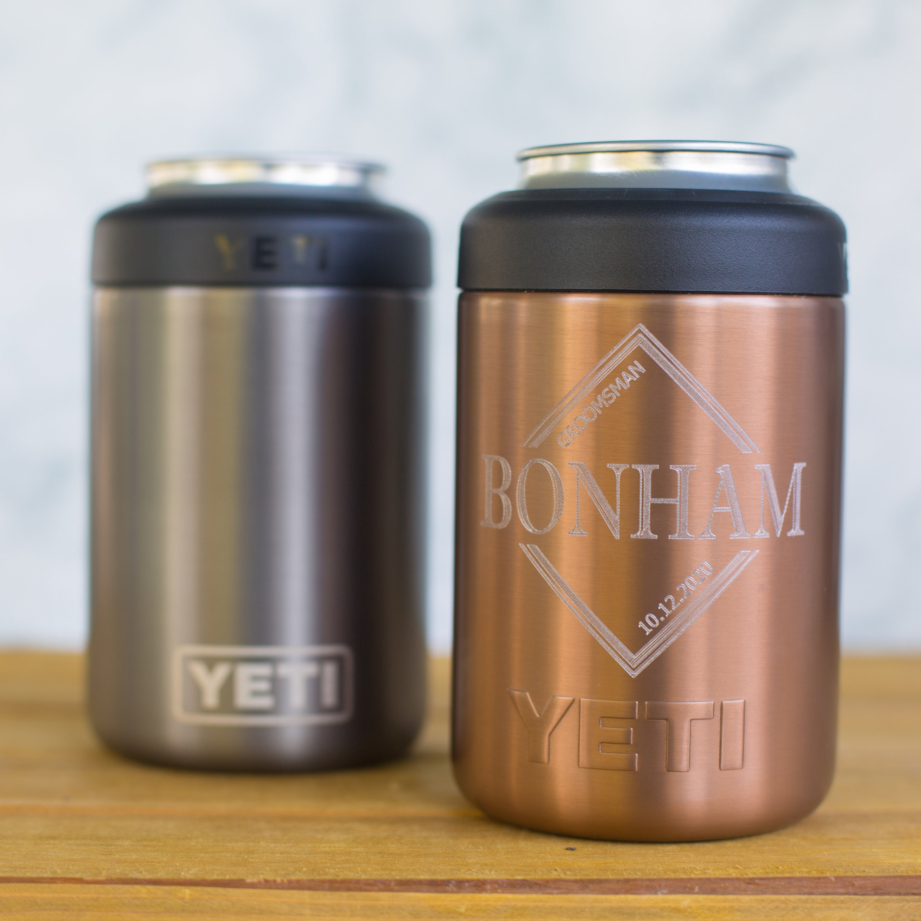Personalized Copper or Graphite YETI® Colster - Laser Engraved - Groomsmen  Gift Best Man Wedding Party Copper Anniversary DD1