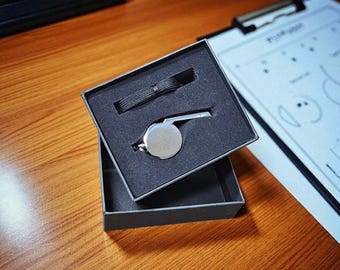 Custom Coach Whistle Engraved Personalized Stainless Steel Gift for Sports Coach Teacher Appreciation Team Gift with Gift Box