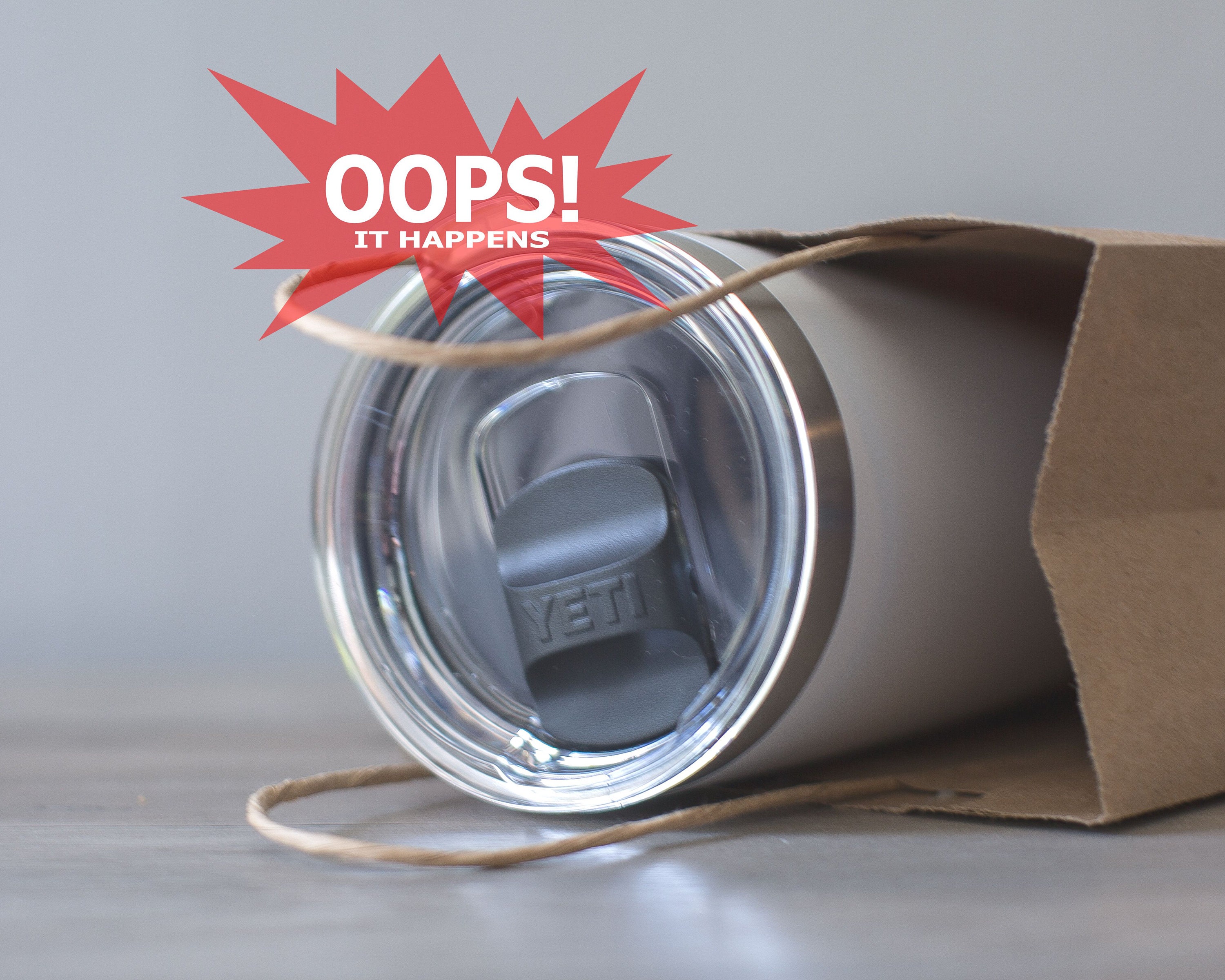 It Happens YETI\u00ae No Lid Wine OOPS Paper Bag Random Draw Error Engraving Already Engraved