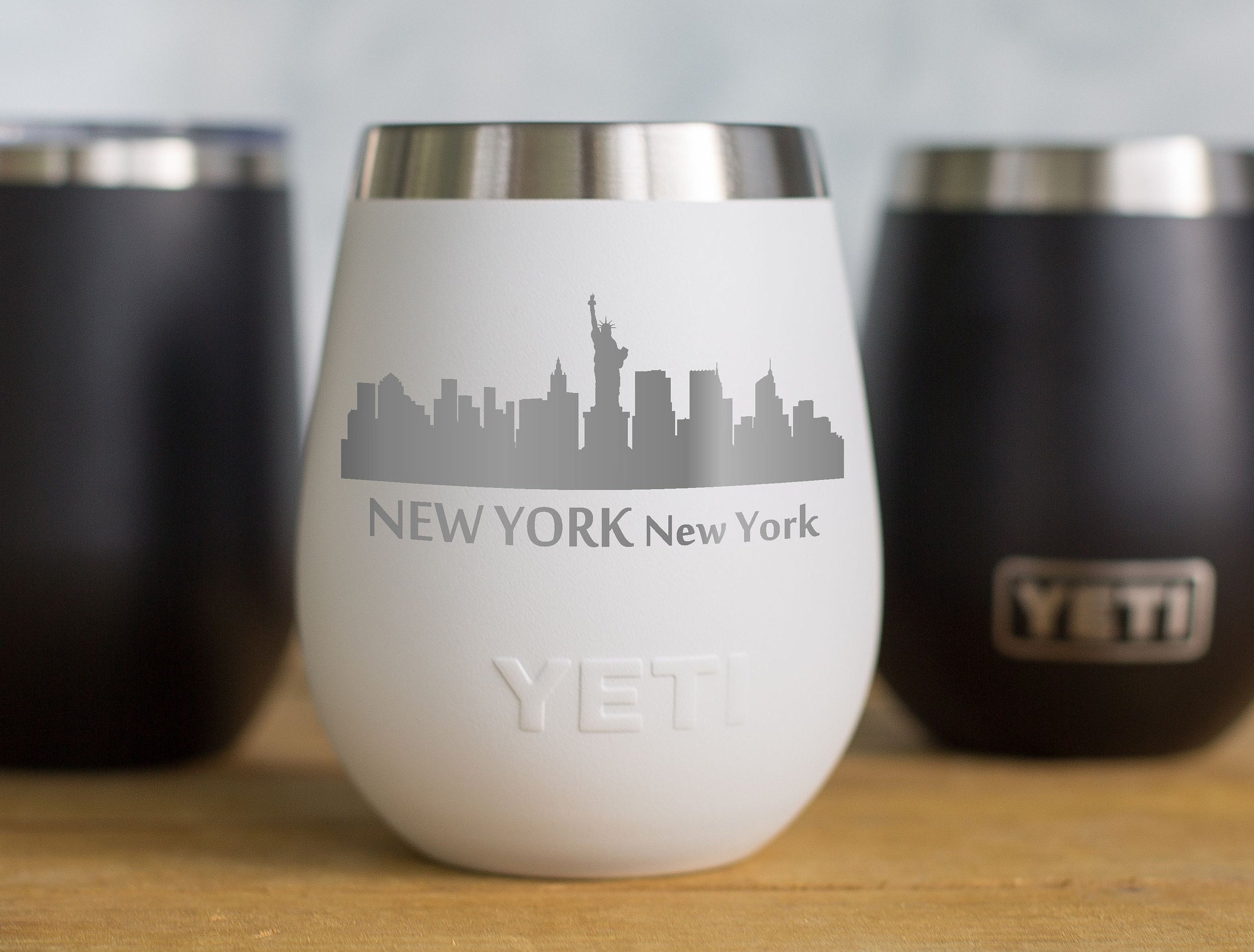 Personalized Engraved YETI® W/ Lid or Polar Camel Wine Tumbler  City Skyline Design Hometown Pride SK1
