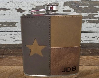 Personalized Custom Laser Engraved Texas Flask, Texans, Groomsman Gift, Father of the, Longhorns, Bachelor Party, Gift for Him, Gift for Her