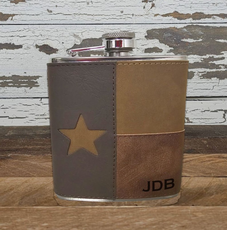 Texas Leather Wrapped Flask