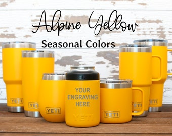 Personalized Custom Engraved Alpine Yellow YETI® Tumbler Birthday