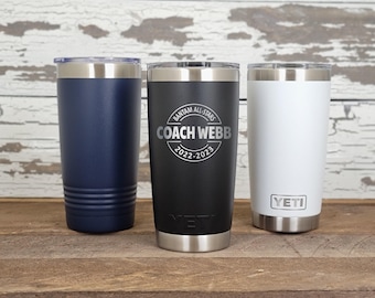 Personalized Custom Engraved YETI® 20oz Tumbler or Polar Camel 20oz Tumbler, Sports Design, Coach, Team Cup, Team Mom, Sports, SR1
