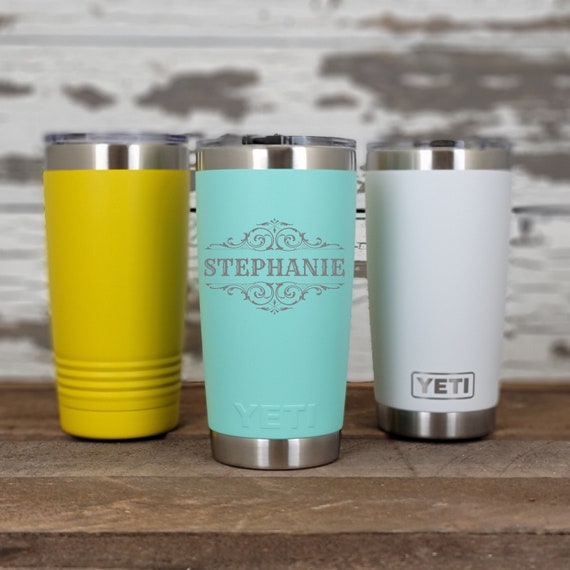 Custom Yeti  Teal House Engraving