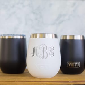 Personalized Engraved YETI® W/ Lid or Polar Camel Wine Tumbler Monogram, Classic, Initials, Bridesmaid Gift, Maid, Matron, Mother of the, IM