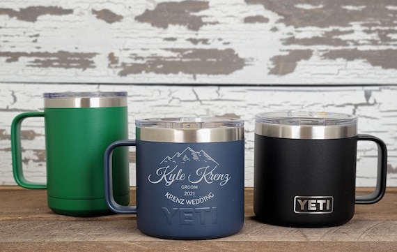 REAL YETI 10 Oz. Laser Engraved Seafoam Stainless Steel 10oz Stackable Mug  With Mag Lid Personalized Vacuum Insulated YETI 