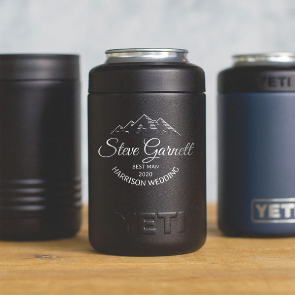 Personalized Yeti Colster or Polar Camel Can Holder, Engraved Mountain Design, Custom Insulated Cooler, Outdoor Gift, Beer Lover, ML4L