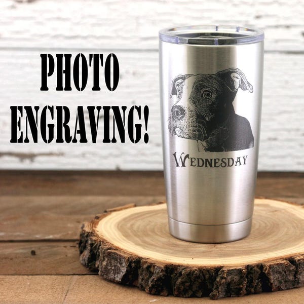 Personalized YETI® 20oz or Polar Camel 20oz, Stainless Steel Tumbler, Photograph Engraving, Pet Picture, Car Photo, Custom Gift
