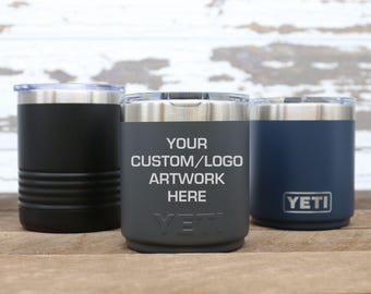 Personalized Engraved Yeti 10 oz Stackable or Polar Camel 10 oz Lowball, Custom Insulated Cup, Whiskey Glass, Gift for Him or Her