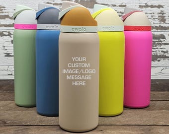 Personalized Owala FreeSip Water Bottle 32 oz, Engraved Insulated Bottle, Custom Stainless Steel, Leak-Proof Hydration Gift for Him or Her