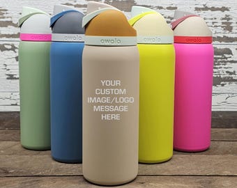 Personalized Owala FreeSip Water Bottle 32 oz, Engraved Insulated Bottle, Custom Stainless Steel, Leak-Proof Hydration Gift for Him or Her