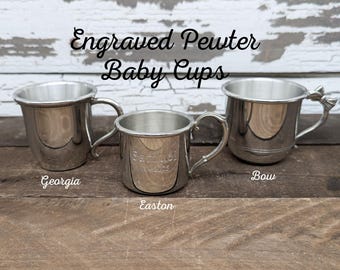 Personalized Pewter Baby Cup, Engraved Baby Gift, Custom Baby Cup, Keepsake Gift, Newborn Gift, Christening Gift, Baby Shower Gift