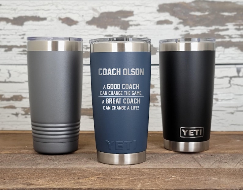 Personalized Custom Engraved YETI® 20oz Tumbler or Polar Camel 20oz Tumbler for Coach, Baseball, Football, Soccer, Coach Gift, Sports AGC1 image 1