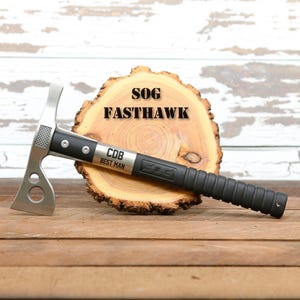 Personalized SOG Fasthawk Silver - Axe, Camping, Groomsman Gift, Outdoorsman, Survivalist, Axe Throwing, Best Man, Anniversary