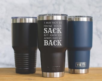 Personalized Custom Engraved YETI® 30oz Tumbler or Polar Camel 30oz Tumbler Step Father Uncle Dad  Grandpa Birthday Gift Sack Back Design