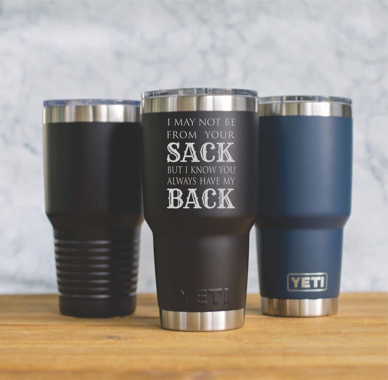 Personalized Custom Engraved YETI® 30oz Tumbler or Polar Camel 30oz Tumbler Step Father Uncle Dad Grandpa Birthday Gift Sack Back Design image 1