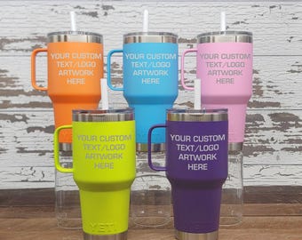 Personalized Custom Engraved YETI® Rambler® Mug - 35 Ounce, Anniversary Present, For Him, For Her, Travel Cup, Handled Mug, Laser Etched