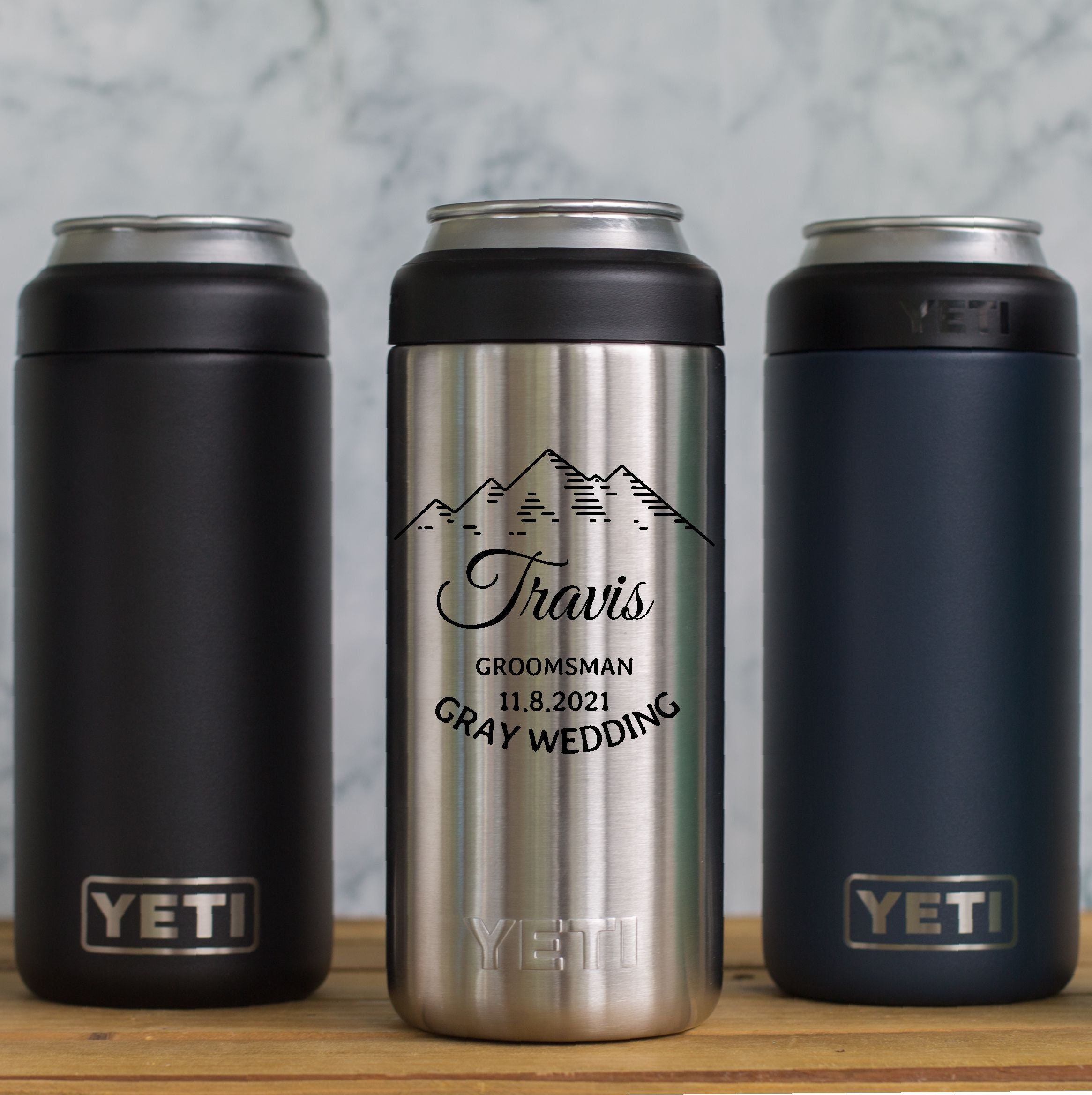 Personalized Engraved YETI® 10oz Mag Lid Lowball Mountain Range Groomsman  Best Man Wedding Bachelor Party Father of the Bride Groom ML4L 