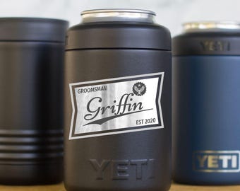 Personalized Engraved YETI® Colster or Polar Camel Can Groomsmen Gift, Best Man, Wedding Party Favor Keepsake, Father of the Bride Groom GR1