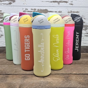 Personalized Owala FreeSip 24oz Bottle – Custom Laser Engraved Water Bottle, Gift for Him or Her, Insulated Stainless Steel Tumbler