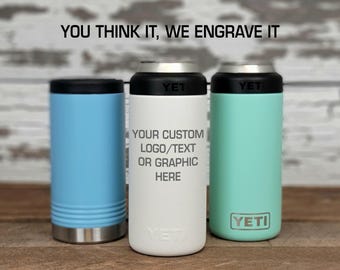 Portavasos personalizado para YETI Slim o Polar Camel Skinny, nevera portátil aislada grabada, portavasos personalizado para hard seltzer, regalo para él o ella.