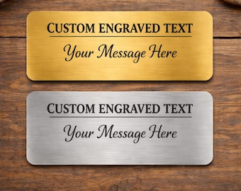 Custom Engraved Brass Plate or Nickel Silver Nameplate, Personalized Memorial Plaque, Trophy Plate, Metal Sign with Mounting