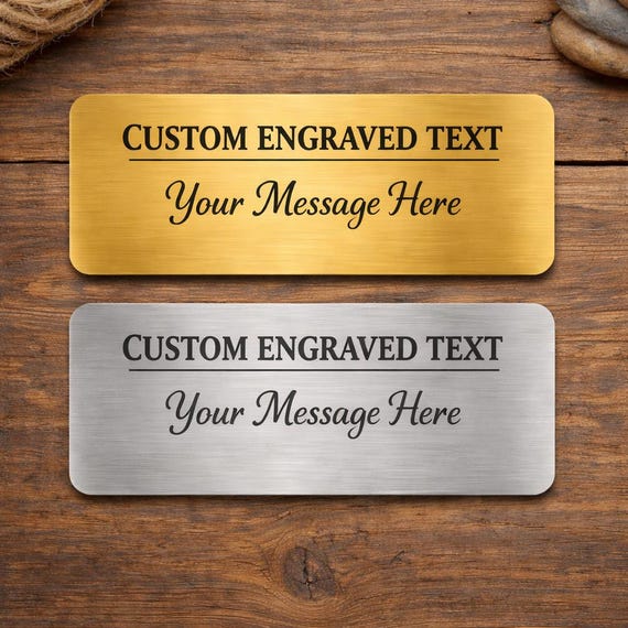 Custom Engraved Brass Plate or Nickel Silver Nameplate, Personalized Memorial Plaque, Trophy Plate, Metal Sign with Mounting