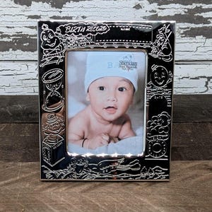 Personalized Baby Birth Record Frame 3.5x5 Custom Engraved Newborn Stats Frame Baby Shower Gift Nursery Decor Keepsake Birth Info