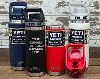 Personalized YETI Water Bottle, Engraved Rambler Flip Chug, Custom 18oz 26oz Gift