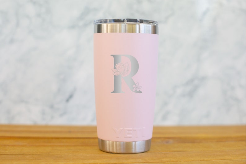 Personalized Engraved YETI® 20oz Ice Pink Tumbler Floral Etsy