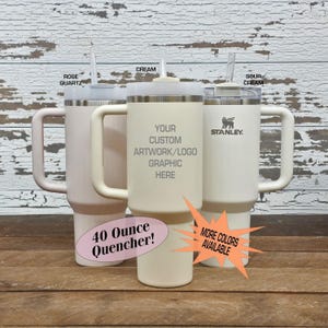 Personalized Stanley Quencher 40 oz Straw Tumbler, Engraved Insulated Cup, Custom Travel Mug, Hydration Bottle, Gift for Him or Her