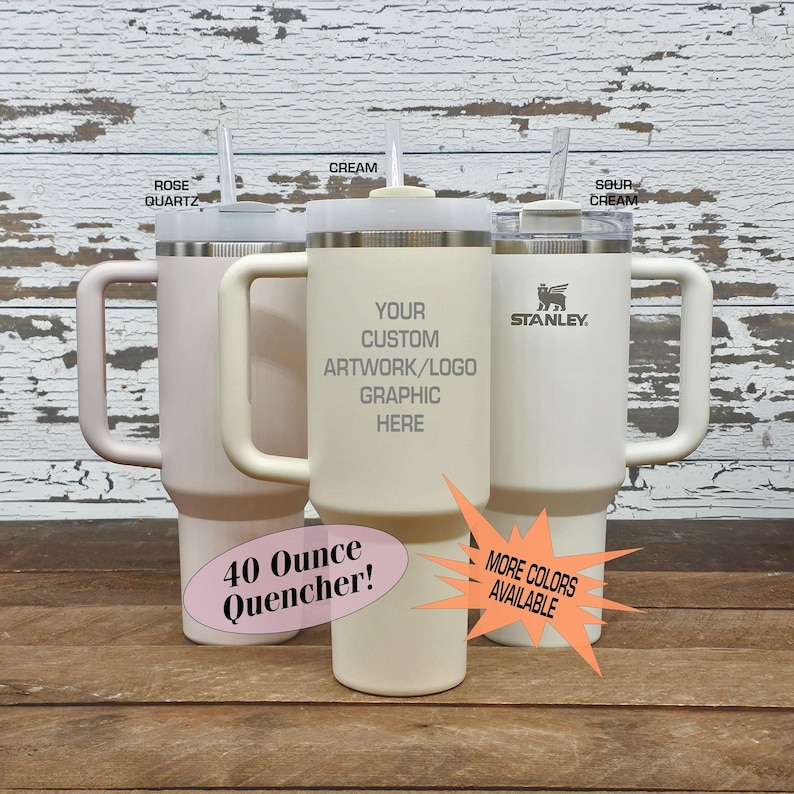 Personalized Stanley Quencher 40 oz Straw Tumbler, Engraved Insulated Cup, Custom Travel Mug, Hydration Bottle, Gift for Him or Her image 1