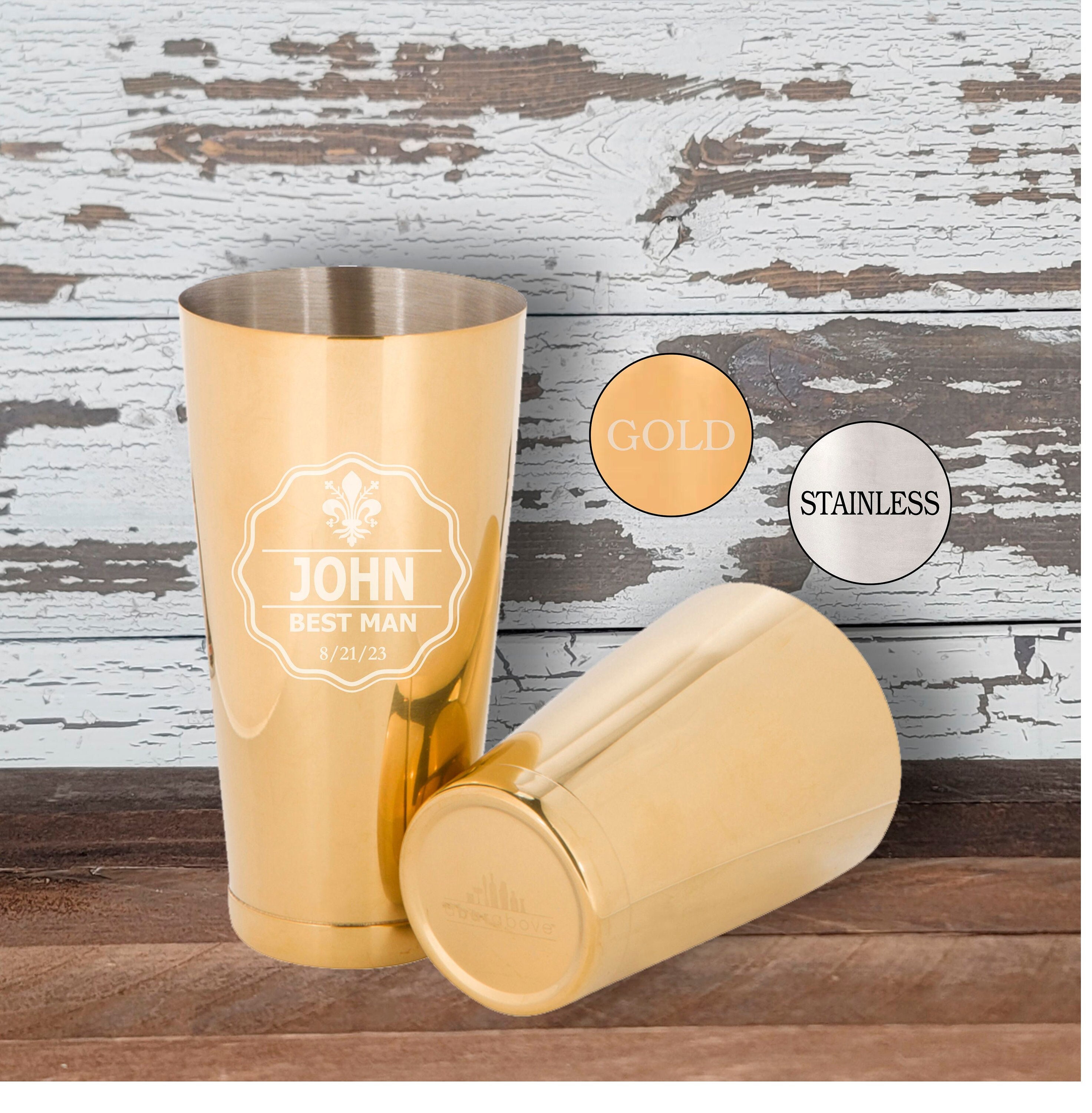 Plain Straight Sided Copper & Stainless Steel Whiskey Tumbler (Set