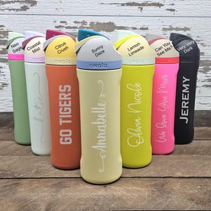 Personalized Owala FreeSip 24oz Bottle – Custom Laser Engraved Water Bottle, Gift for Him or Her, Insulated Stainless Steel Tumbler