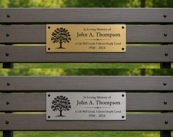 Outdoor UV Plastic Custom Memorial Bench Plaque, Engraved Bench Plate, Dedication Plaque, Memorial Bench, Eagle Scout Bench, Buddy Bench