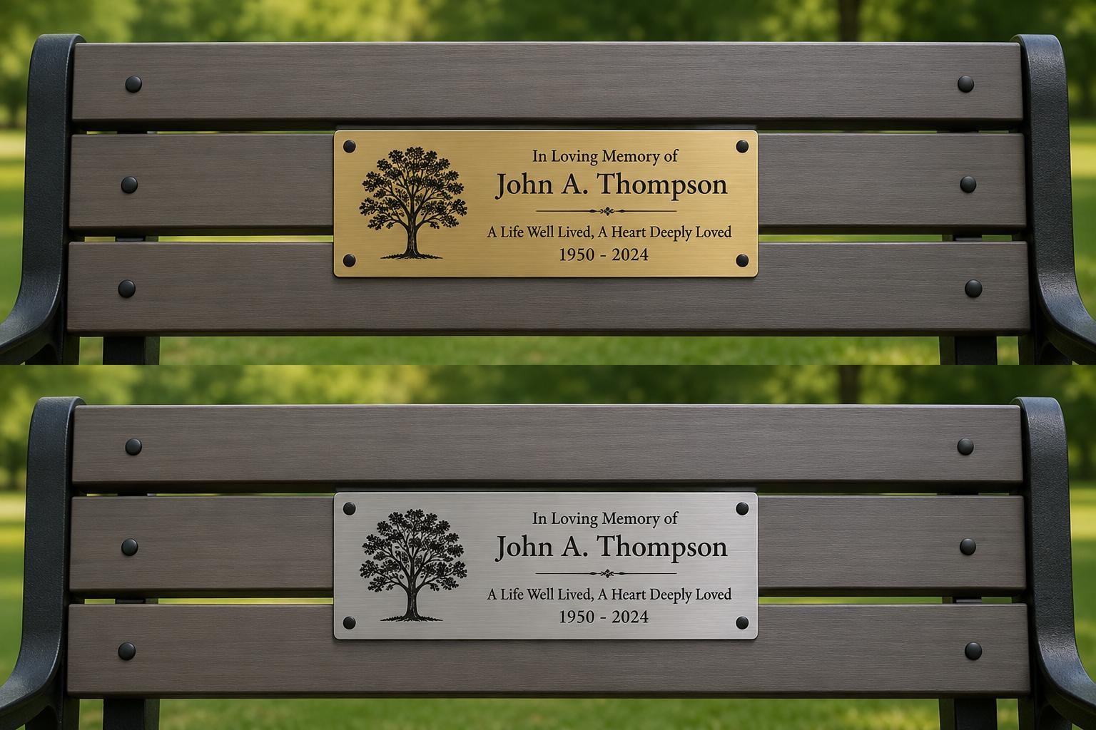 Outdoor UV Plastic Custom Memorial Bench Plaque, Engraved Bench Plate, Dedication Plaque, Memorial Bench, Eagle Scout Bench, Buddy Bench