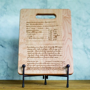 Personalized Engraved Handwritten Recipe on Maple Cutting Board, Grandma&#39;s Recipe, Holiday Gift, Family Keepsake Heirloom, Secret Recipe