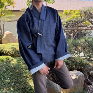 Japansk kimonojacka i jeansshorts - Handgjord i Los Angeles