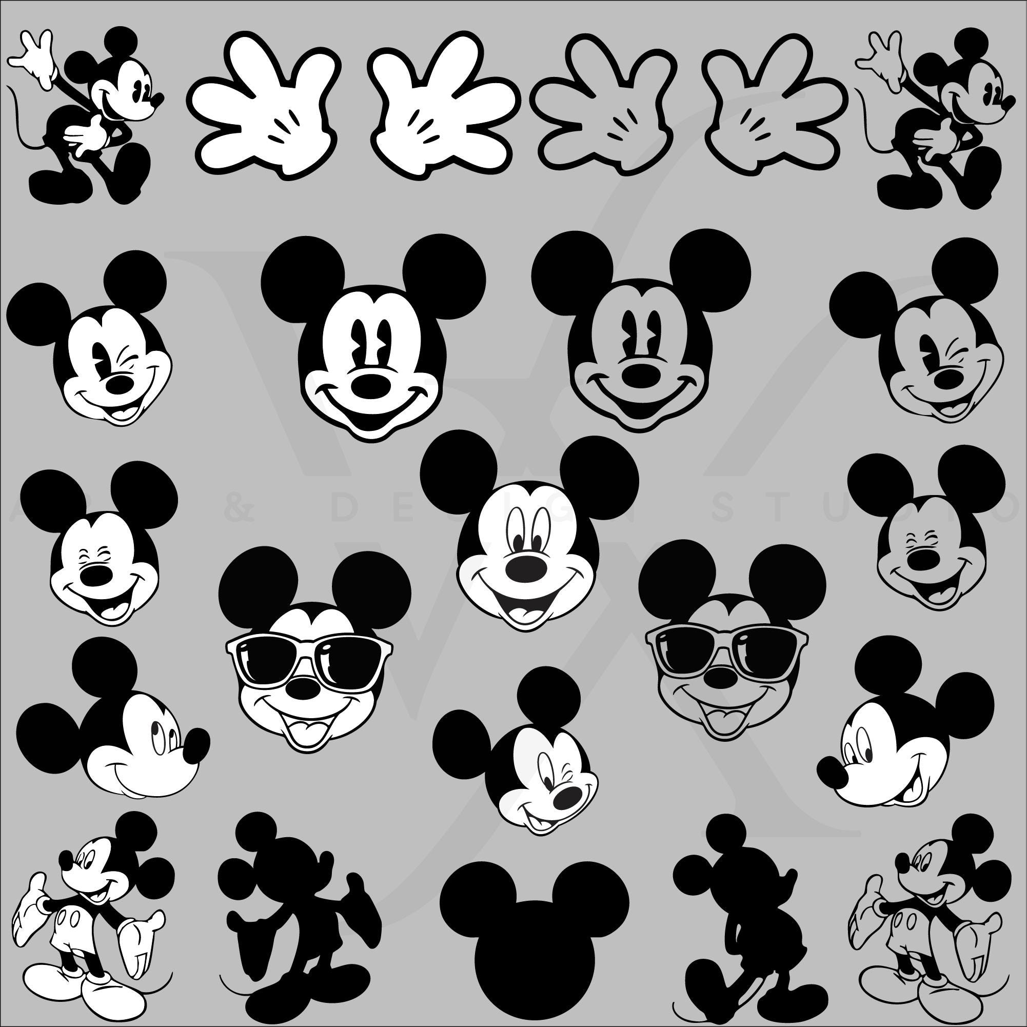 Mickey Head, Outline, Printable Design Files, Silhouette, Sublimation ...