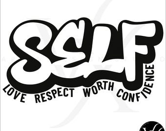 Self Love Graffiti SVG, PNG, Black Woman Melanin Design (Digital Download)