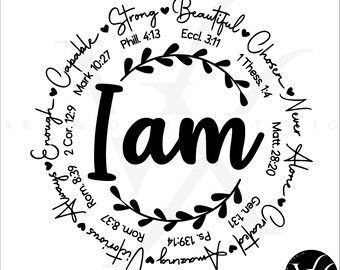 Io sono ispirazione, versetto della Bibbia, cristiano SVG, PNG (download digitale)