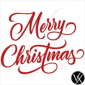Changeable Color, Merry Christmas Text SVG, Merry Christmas PNG, Cut files for cricut, Silhouette, Sublimation Design, Decal