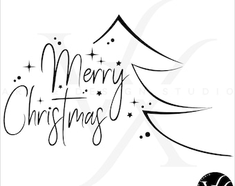 Merry Christmas SVG PNG, Cricut Silhouette Cut Files (Digital Download)