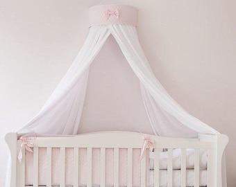 Kids room Wall canopy baby pink, Queen bed canopy, Decoration canopy a child room, Hanging Half Canopy with cotton, Nursery canopy bedding
